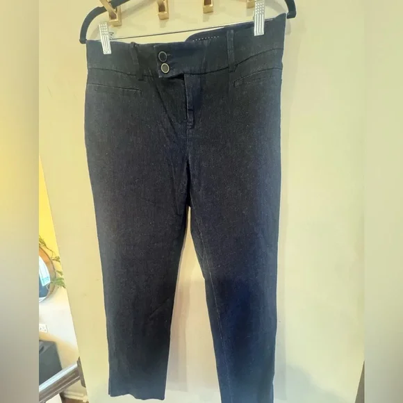 Anthropologie The Essential Slim Denim Trousers Navy Blue Size 6 - Picture 9 of 10